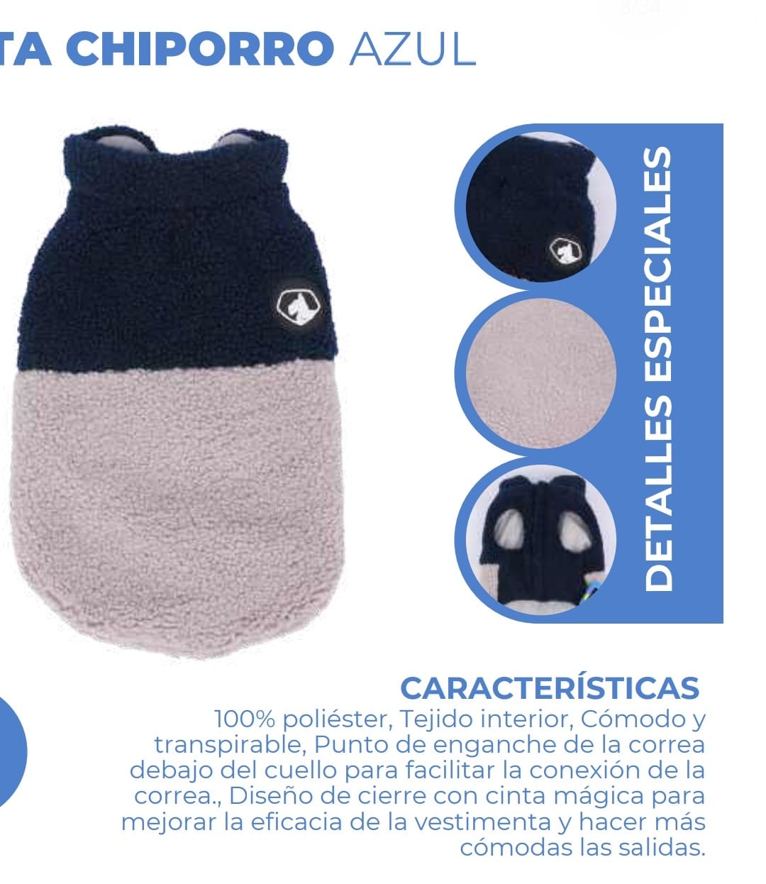 CHAQUETA CHIPORRO AZUL TALLA S