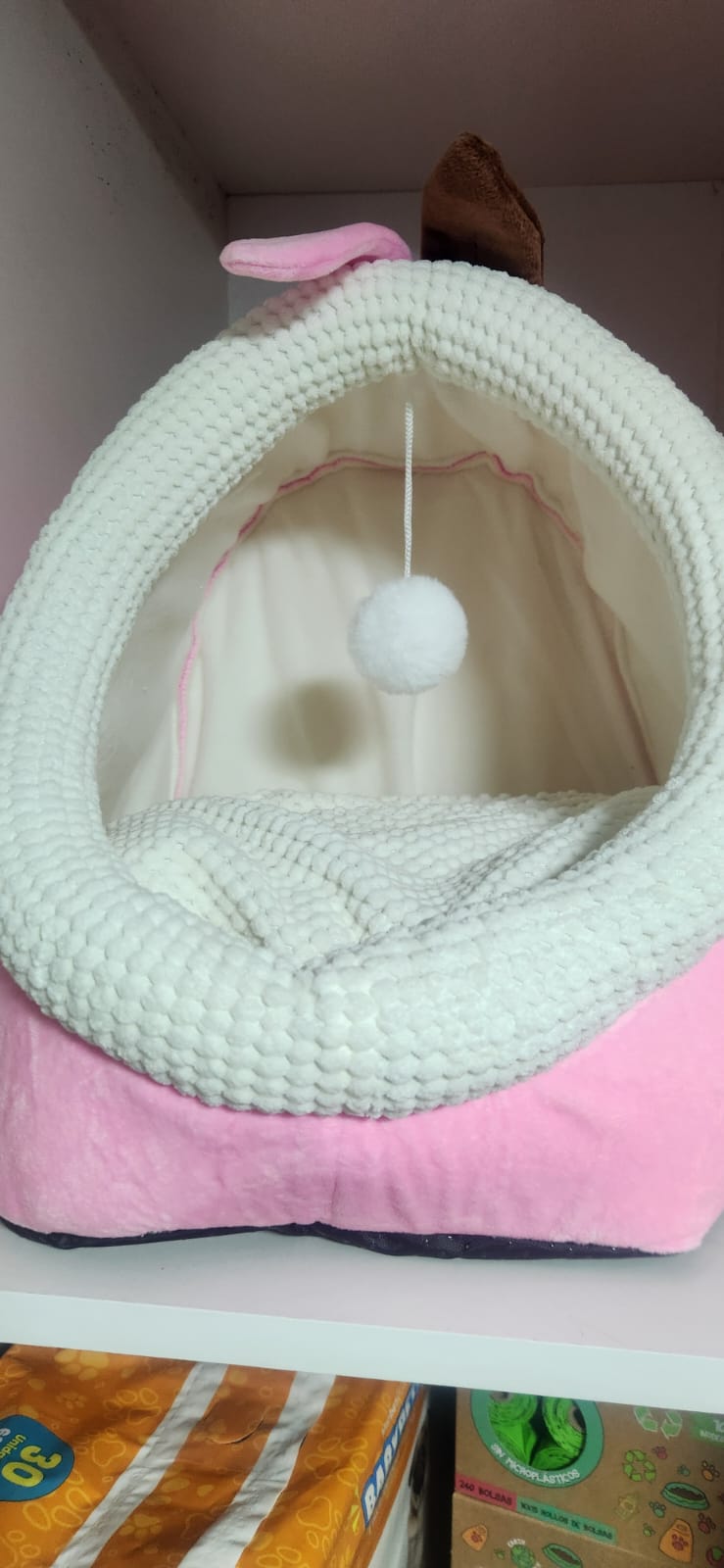 CUEVA PARA felino o perro pequeño ROSADO